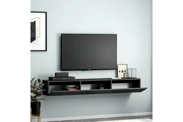Interlaken Vägghängd TV Bänk 180 cm med Förvaring i Målat Trä - Svart - Möbler - Tv möbel & mediamöbel - TV bänk & mediabänk