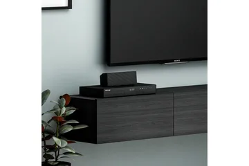 Interlaken Vägghängd TV Bänk 180 cm med Förvaring i Målat Trä - Svart - Möbler - Tv möbel & mediamöbel - TV bänk & mediabänk