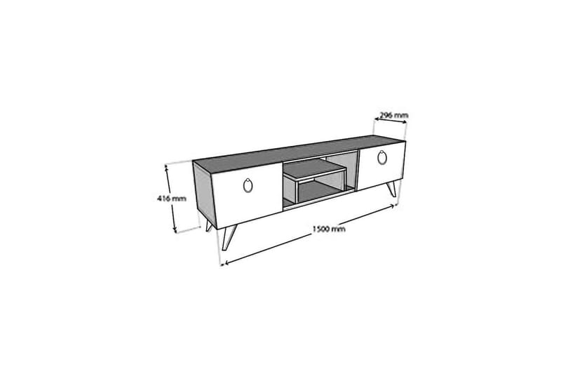 Irma Tv-bänk 150x29,6 cm Brun/Svart - Hanah Home - Möbler - Tv möbel & mediamöbel - TV bänk & mediabänk