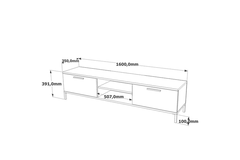 Jahida Tv-möbelset 160x35 cm Mörkblå/Svart - Hanah Home - TV-möbelset