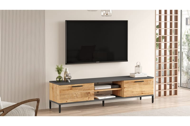 Jahida Tv-möbelset 160x35 cm Mörkblå/Svart - Hanah Home - TV-möbelset