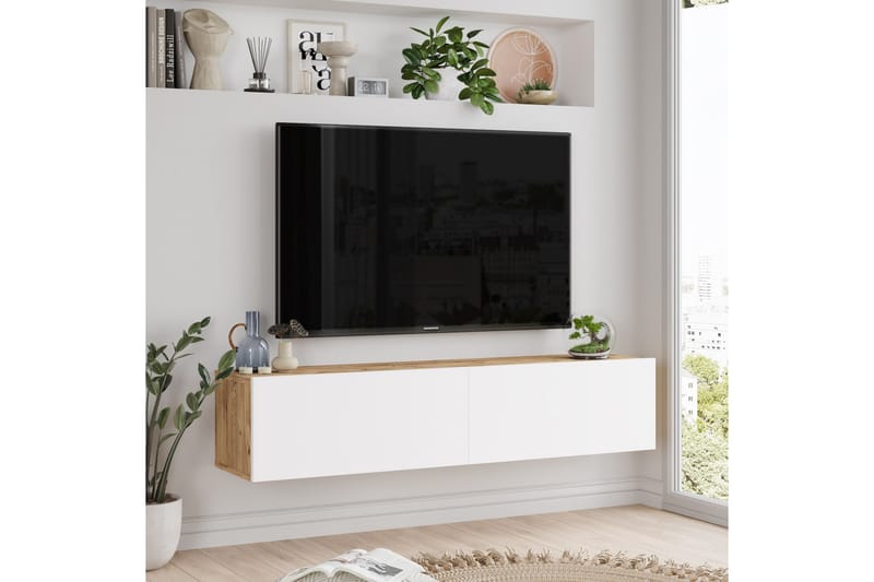 Jaivind Tv-möbelset 140x31,6 cm Mörkblå/Vit - Hanah Home - TV-möbelset