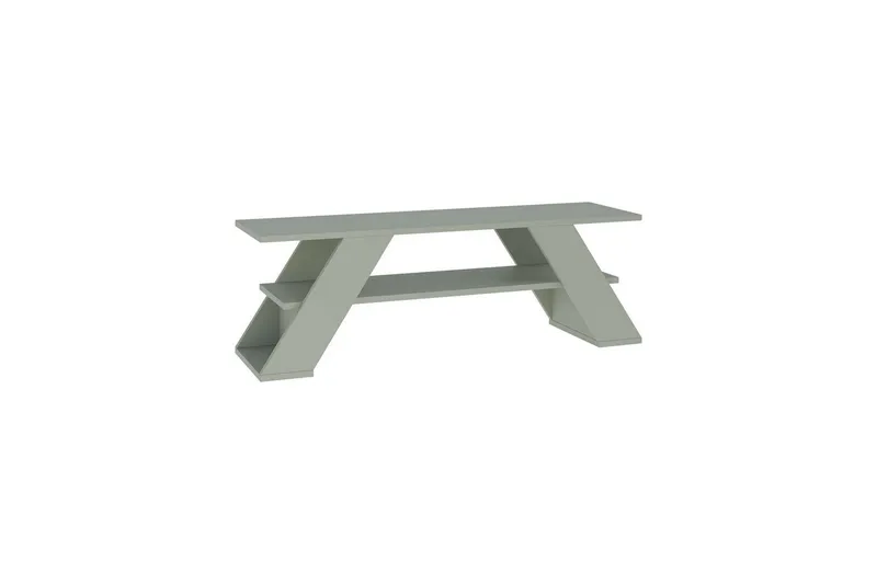 Janesh Golvstående Tv Bänk 120 cm med Förvaring i Målat Trä, Grön