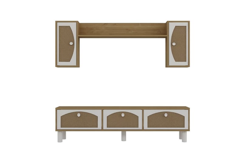 Jasvindir Tv-skåp - Beige/Rödfärgat trä - Möbler - Tv möbel & mediamöbel - TV skåp
