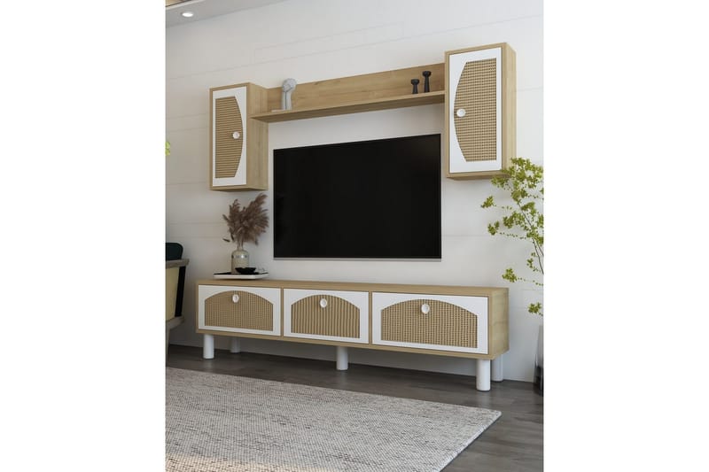 Jasvindir Tv-skåp - Beige/Rödfärgat trä - Möbler - Tv möbel & mediamöbel - TV skåp
