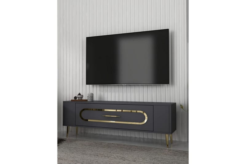 Javin Tv-bänk 120 cm - Antracit/Guld - Möbler - Tv möbel & mediamöbel - TV bänk & mediabänk