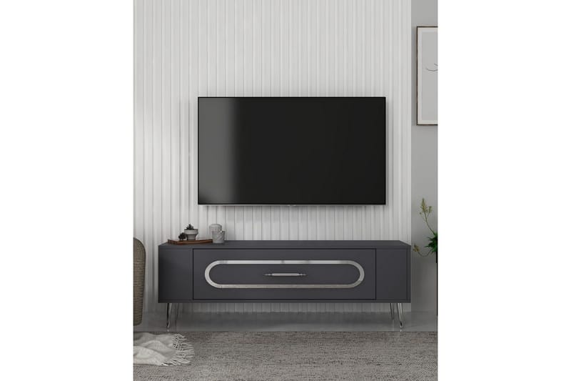 Javin Tv-bänk 120 cm - Antracit/Silver - Möbler - Tv möbel & mediamöbel - TV bänk & mediabänk