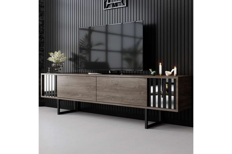 Jeval Tv-bänk 180 cm - Ljusbrun/Svart - Möbler - Tv möbel & mediamöbel - TV bänk & mediabänk