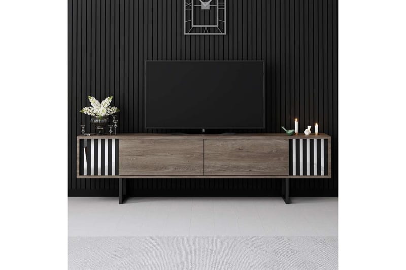 Jeval Tv-bänk 180 cm - Ljusbrun/Svart - Möbler - Tv möbel & mediamöbel - TV bänk & mediabänk
