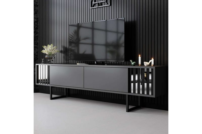 Jeval Tv-bänk 180 cm - Svart/Antracit - Möbler - Tv möbel & mediamöbel - TV bänk & mediabänk