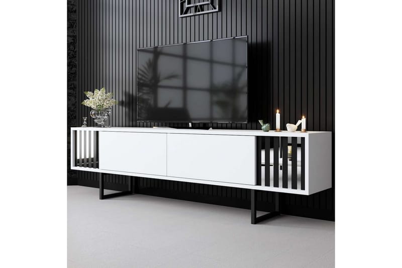 Jeval Tv-bänk 180 cm - Svart/Vit - Möbler - Tv möbel & mediamöbel - TV bänk & mediabänk
