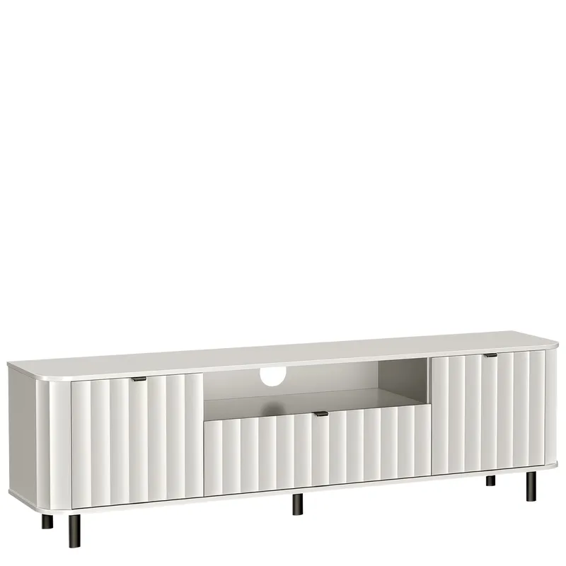 Joriel Golvstående Tv Bänk 196 cm med Förvaring i Trä, Ljusbeige