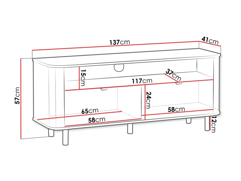 Joriel Tv-bänk 137 cm - Beige|svart - Möbler - Tv möbel & mediamöbel - TV bänk & mediabänk