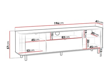 Joriel Tv-bänk 196 cm - Beige|svart - Möbler - Tv möbel & mediamöbel - TV bänk & mediabänk