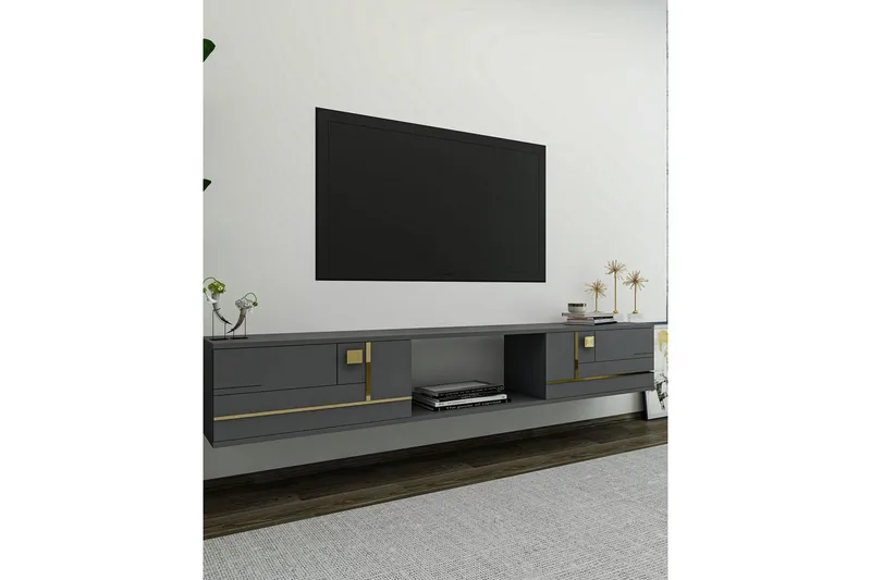 Jorin Tv-bänk 150 cm - Antracit/Guld - Möbler - Tv möbel & mediamöbel - TV bänk & mediabänk
