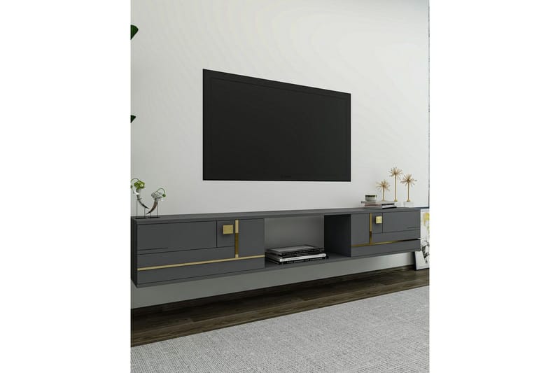 Jorin Tv-bänk 150 cm - Antracit/Guld - Möbler - Tv möbel & mediamöbel - TV bänk & mediabänk