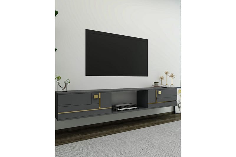 Jorin Tv-bänk 150 cm - Antracit/Guld - Möbler - Tv möbel & mediamöbel - TV bänk & mediabänk