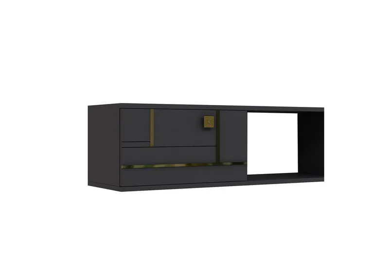 Jorin Tv-bänk 150 cm - Antracit/Guld - Möbler - Tv möbel & mediamöbel - TV bänk & mediabänk