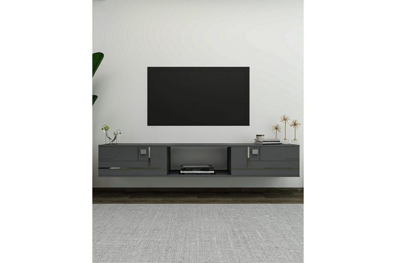 Jorin Tv-bänk 150 cm - Antracit/Silver - Möbler - Tv möbel & mediamöbel - TV bänk & mediabänk