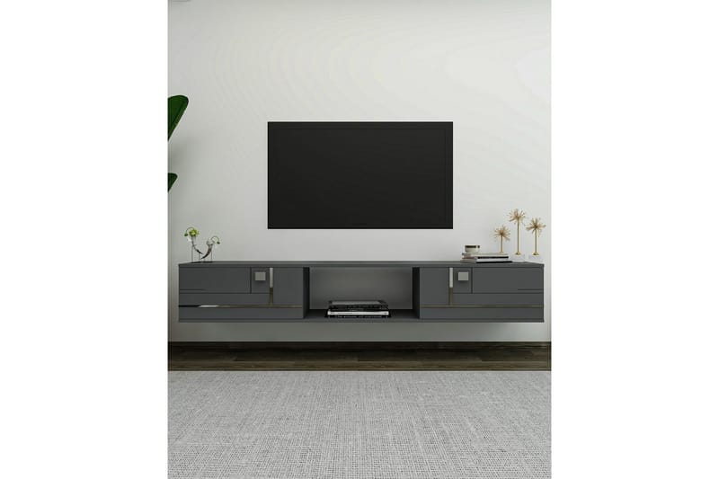 Jorin Tv-bänk 150 cm - Antracit/Silver - Möbler - Tv möbel & mediamöbel - TV bänk & mediabänk