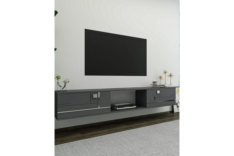 Jorin Tv-bänk 150 cm - Antracit/Silver - Möbler - Tv möbel & mediamöbel - TV bänk & mediabänk