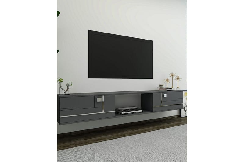 Jorin Tv-bänk 150 cm - Antracit/Silver - Möbler - Tv möbel & mediamöbel - TV bänk & mediabänk