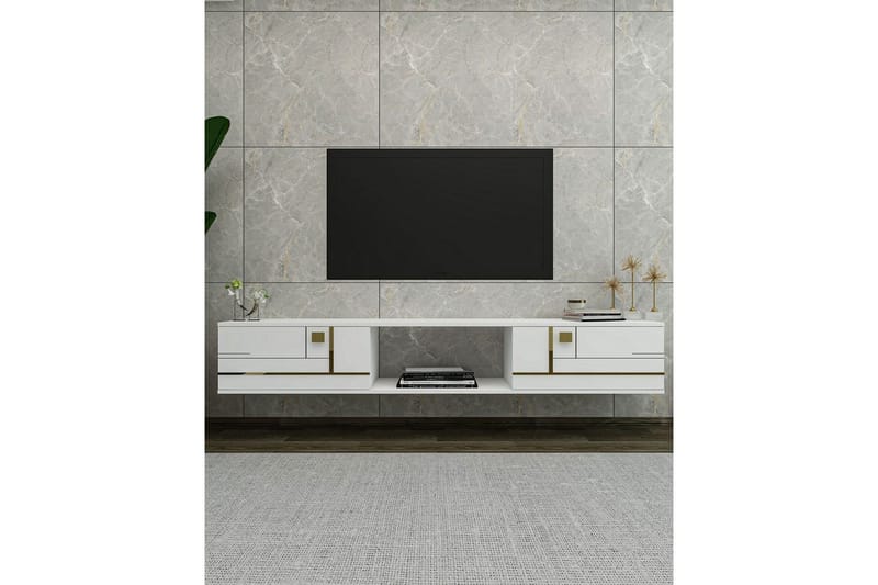Jorin Tv-bänk 150 cm - Vit/Guld - Möbler - Tv möbel & mediamöbel - TV bänk & mediabänk