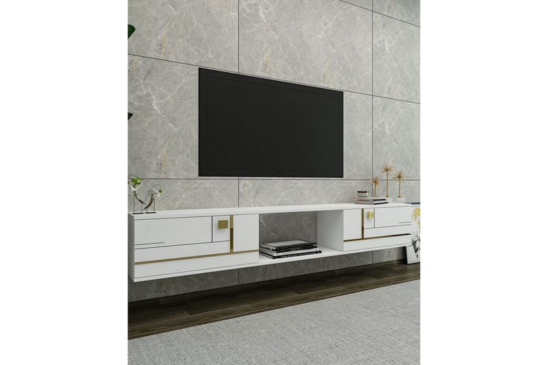 Jorin Tv-bänk 150 cm - Vit/Guld - Möbler - Tv möbel & mediamöbel - TV bänk & mediabänk