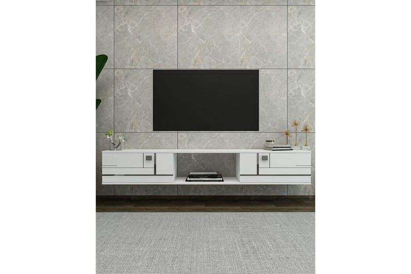 Jorin Tv-bänk 150 cm - Vit/Silver - Möbler - Tv möbel & mediamöbel - TV bänk & mediabänk