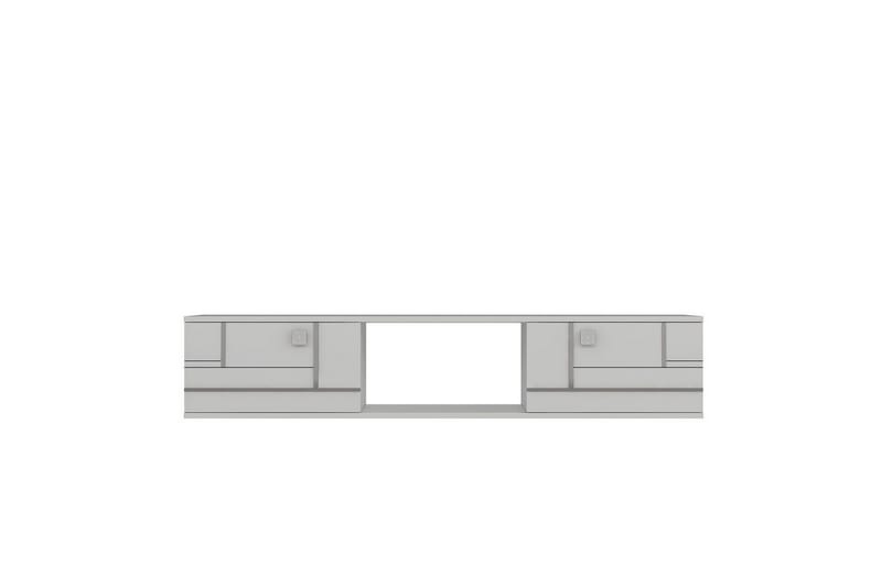 Jorin Tv-bänk 150 cm, Vit/Silver