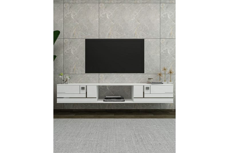 Jorin Tv-bänk 150 cm - Vit/Silver - Möbler - Tv möbel & mediamöbel - TV bänk & mediabänk