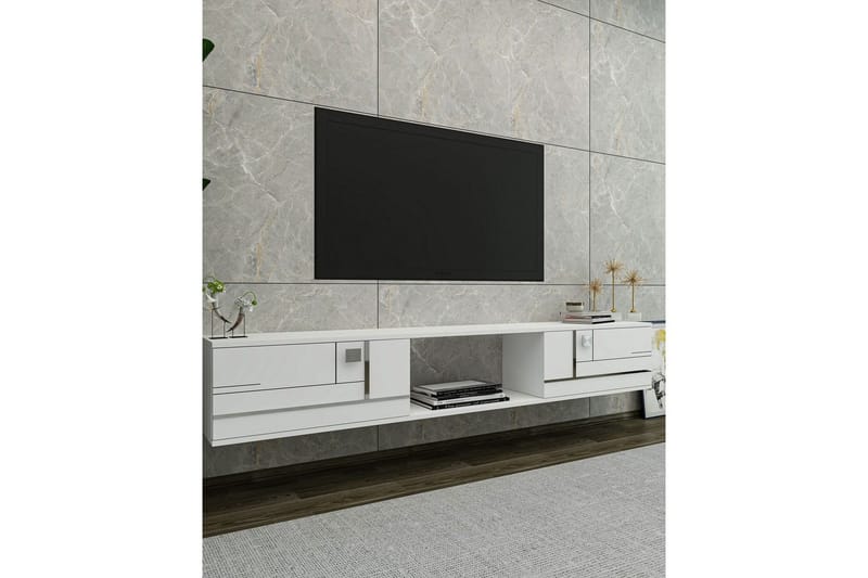 Jorin Tv-bänk 150 cm - Vit/Silver - Möbler - Tv möbel & mediamöbel - TV bänk & mediabänk