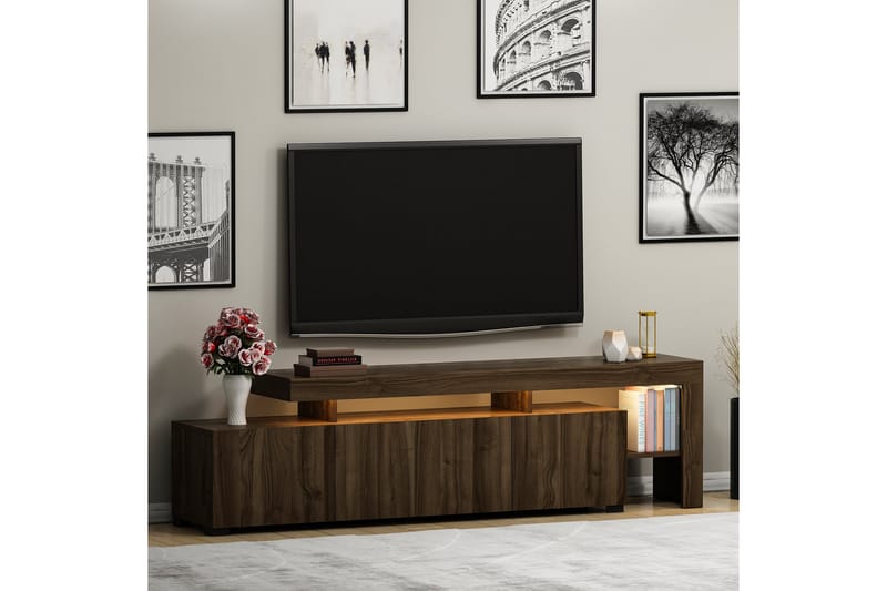 Jurukovo Tv-bänk 192x37 cm Brun - Hanah Home - TV bänk & mediabänk