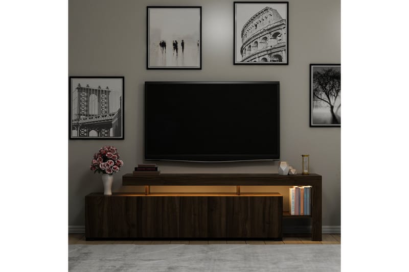 Jurukovo Tv-bänk 192x37 cm Brun - Hanah Home - TV bänk & mediabänk