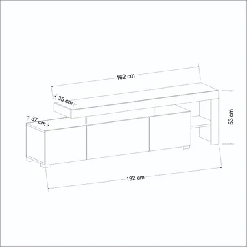 Jurukovo TV-bänk 192x53x37 cm - Valnöt - Möbler - Tv möbel & mediamöbel - TV bänk & mediabänk