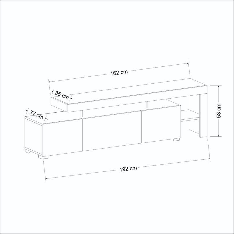 Jurukovo TV-bänk 192x53x37 cm - Valnöt - Möbler - Tv möbel & mediamöbel - TV bänk & mediabänk