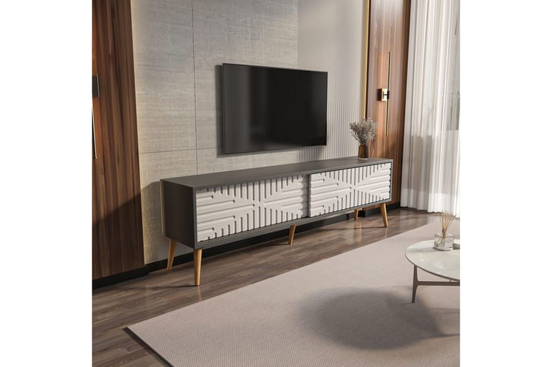 Kalon Tv-bänk 180 cm - Antracit/Vit - Möbler - Tv möbel & mediamöbel - TV bänk & mediabänk