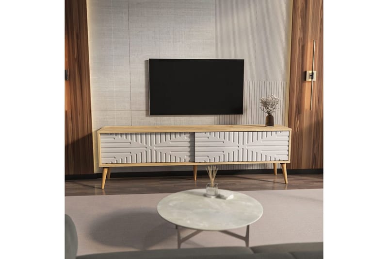 Kalon Tv-bänk 180 cm - Ek/Vit - Möbler - Tv möbel & mediamöbel - TV bänk & mediabänk