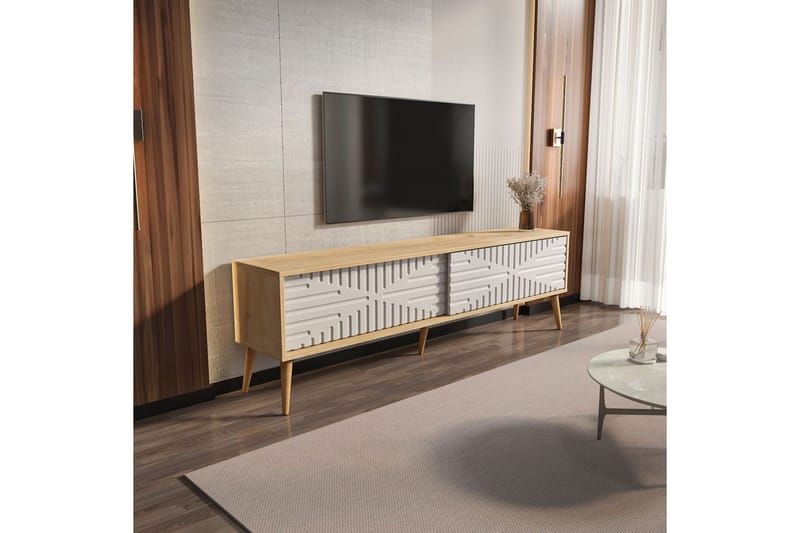 Kalon Tv-bänk 180 cm - Ek/Vit - Möbler - Tv möbel & mediamöbel - TV bänk & mediabänk