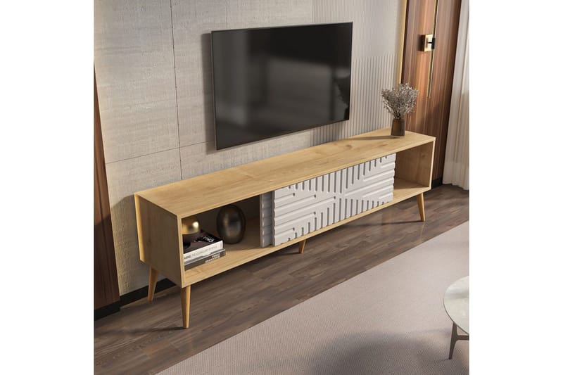 Kalon Tv-bänk 180 cm - Ek/Vit - Möbler - Tv möbel & mediamöbel - TV bänk & mediabänk