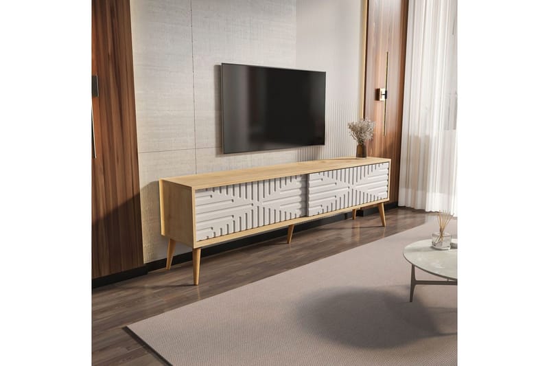 Kalon Tv-bänk 180 cm - Ek/Vit - Möbler - Tv möbel & mediamöbel - TV bänk & mediabänk