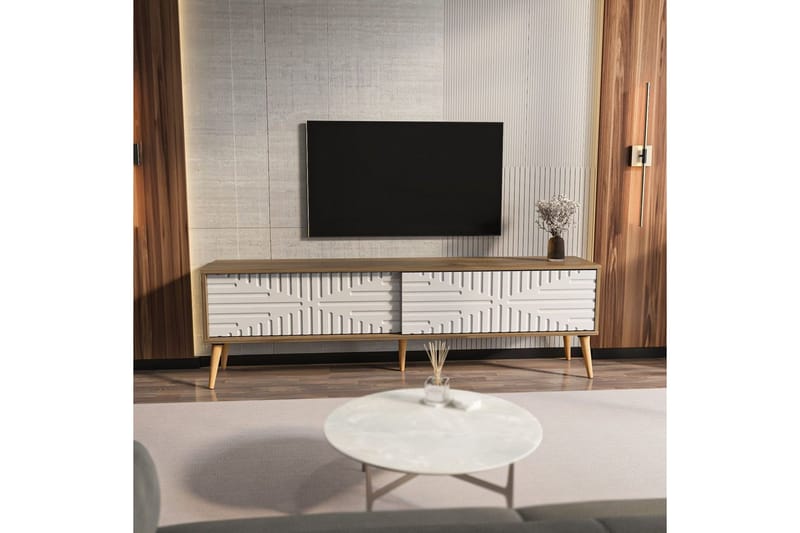 Kalon Tv-bänk 180 cm - Valnöt/Vit - Möbler - Tv möbel & mediamöbel - TV bänk & mediabänk