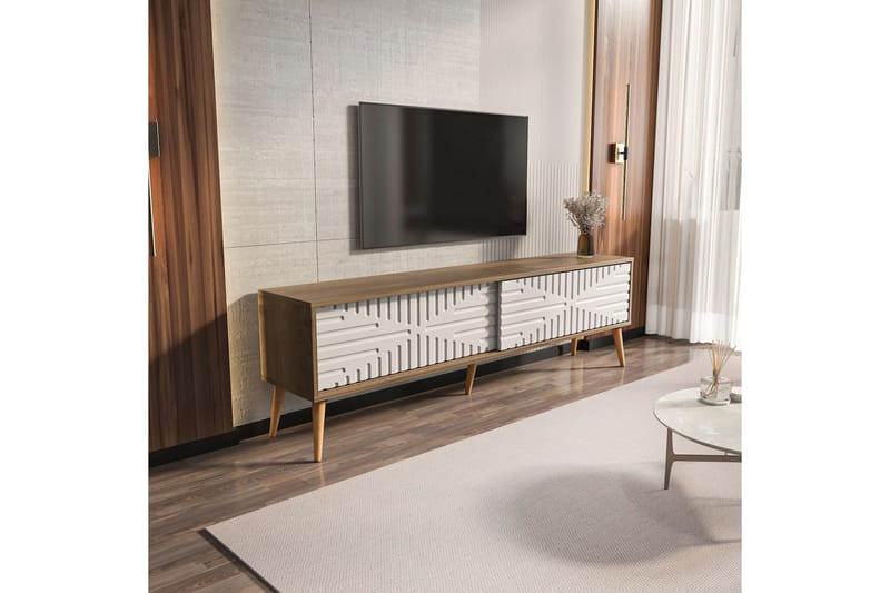 Kalon Tv-bänk 180 cm - Valnöt/Vit - Möbler - Tv möbel & mediamöbel - TV bänk & mediabänk