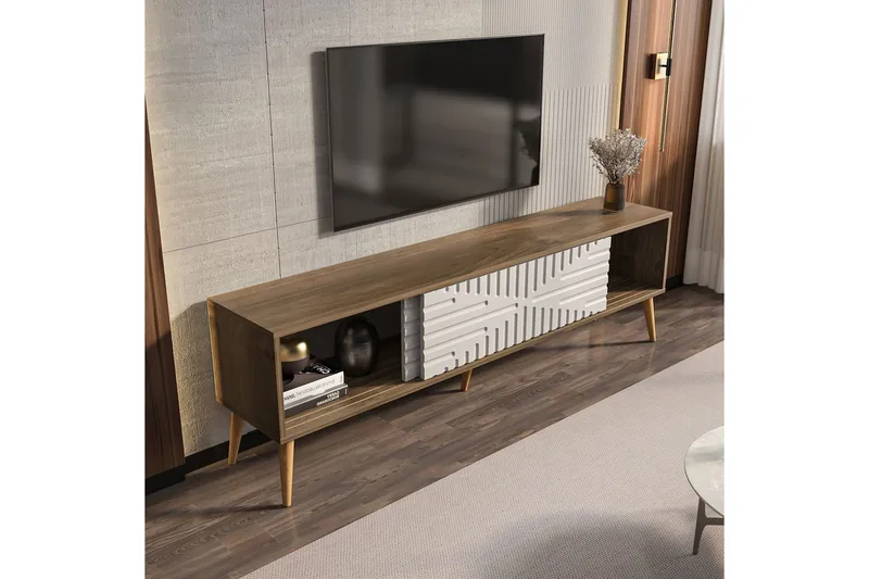 Kalon Tv-bänk 180 cm - Valnöt/Vit - Möbler - Tv möbel & mediamöbel - TV bänk & mediabänk