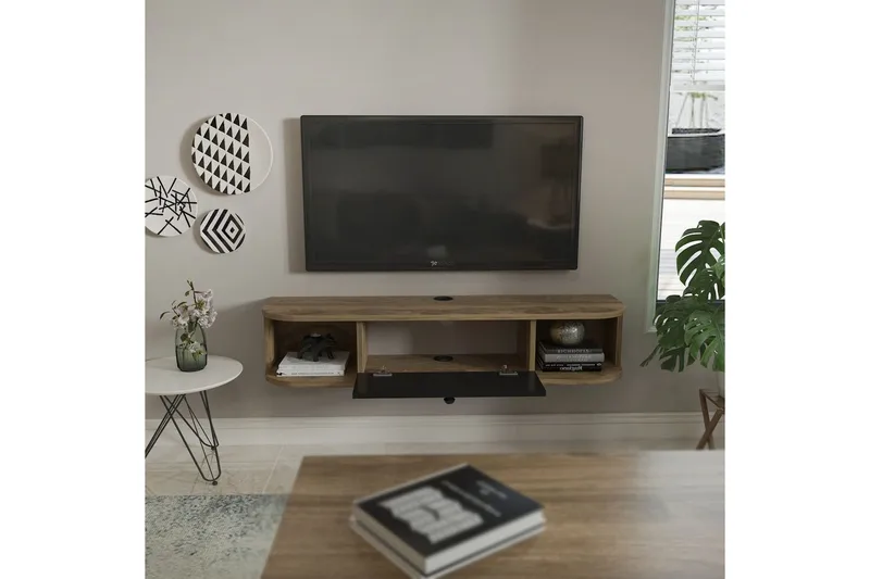 Kalvos Tv-bänk 120 cm - Svart/Ek - Möbler - Tv möbel & mediamöbel - TV bänk & mediabänk
