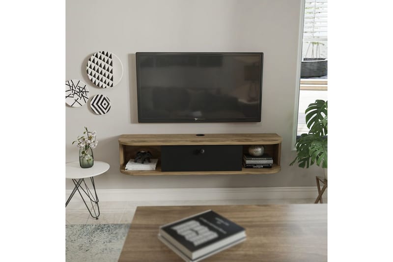 Kalvos Tv-bänk 120 cm - Svart/Ek - Möbler - Tv möbel & mediamöbel - TV bänk & mediabänk