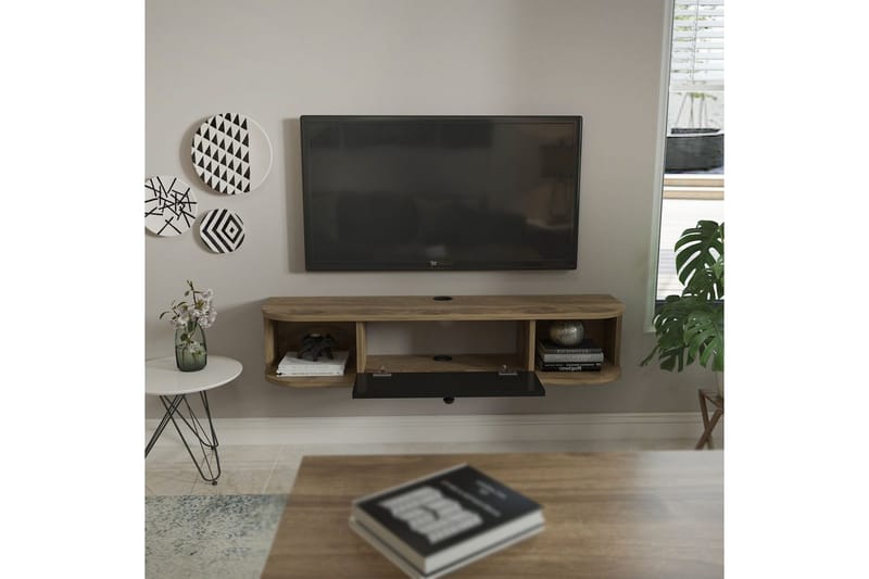 Kalvos Tv-bänk 120 cm - Svart/Ek - Möbler - Tv möbel & mediamöbel - TV bänk & mediabänk