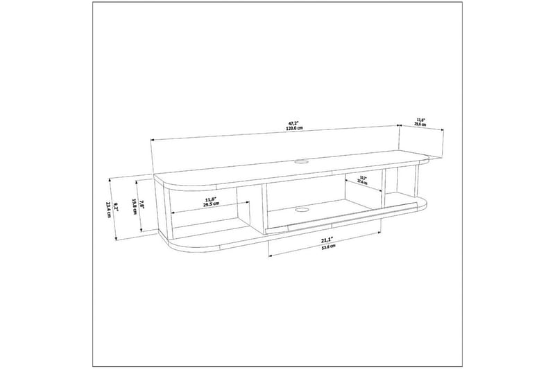 Kalvos Tv-bänk 120 cm - Vit - Möbler - Tv möbel & mediamöbel - TV bänk & mediabänk