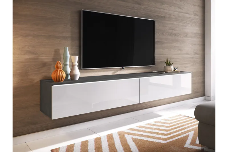 Kanak Tv-bänk 180 cm - Mörkgrå/Vit - Möbler - Tv möbel & mediamöbel - TV bänk & mediabänk