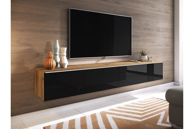 Kanak Tv-bänk 180 cm - Natur/Svart - Möbler - Tv möbel & mediamöbel - TV bänk & mediabänk